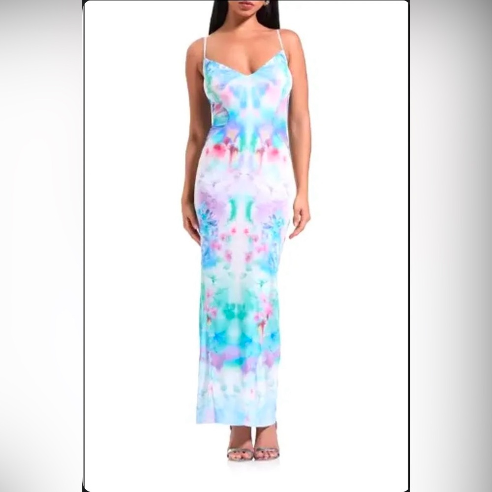 AFRM Alyson Mesh Panel Maxi Dress